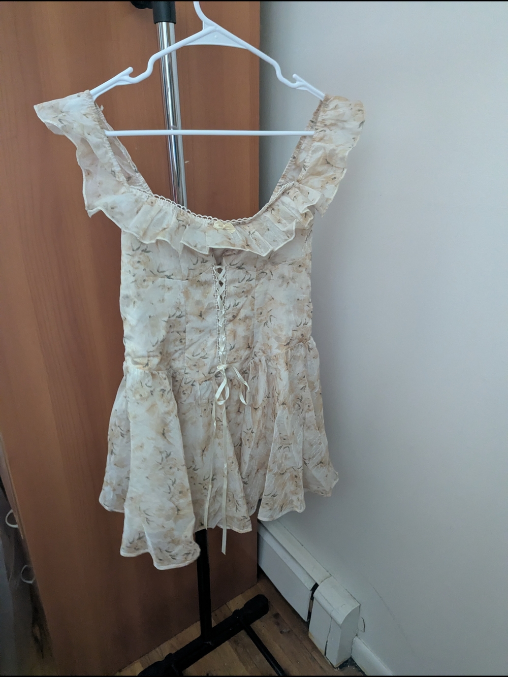 Floral Ruffle Sundress in Cream